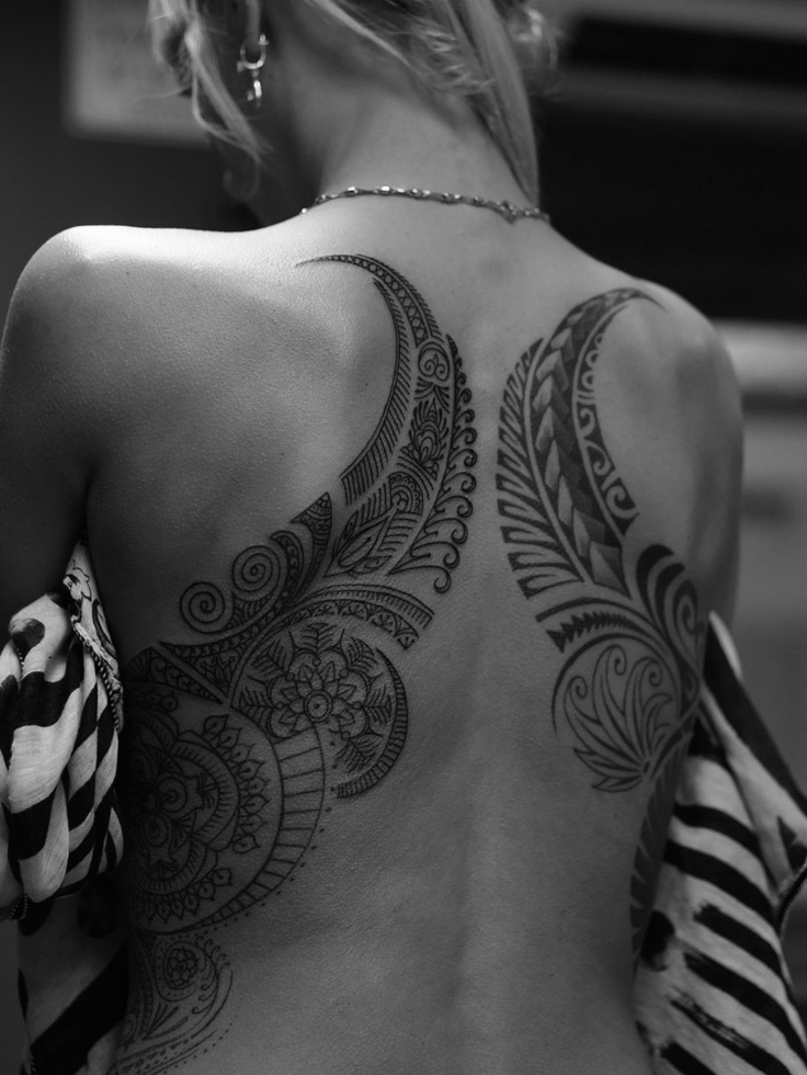 full back maori or polynesian tribal designs
