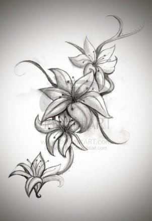 nice lilies design for a tattoo