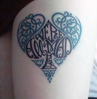 Alice in Wonderland Quote Tattoo on Girls Arm